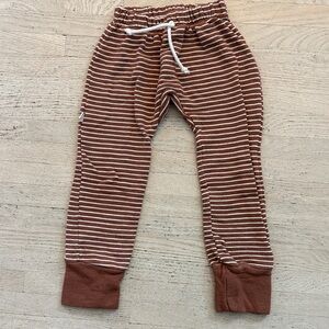 Cozy Striped Brown Kids Joggers